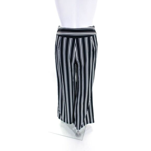 JOA Los Angeles Womens High Rise Wide Leg Stripe Pants Navy White Size Small - Picture 3 of 7